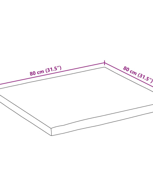 Încărcați imaginea în vizualizatorul Galerie, Blat Masa 80x80x2,5 cm Live Edge Lemn Masiv Mango
