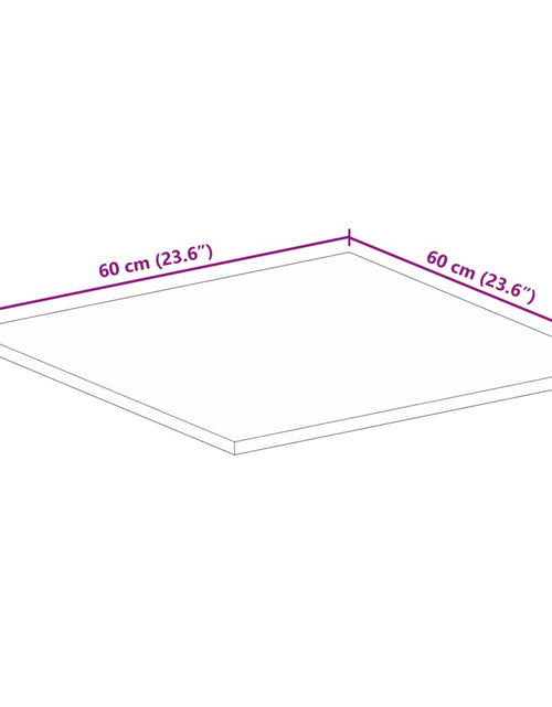 Загрузите изображение в средство просмотра галереи, Blat de masă pătrată, 60x60x1,5 cm, lemn masiv reciclat
