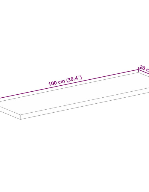 Încărcați imaginea în vizualizatorul Galerie, Blat masă, 100x20x2,5 cm, dreptunghiular, lemn masiv de mango
