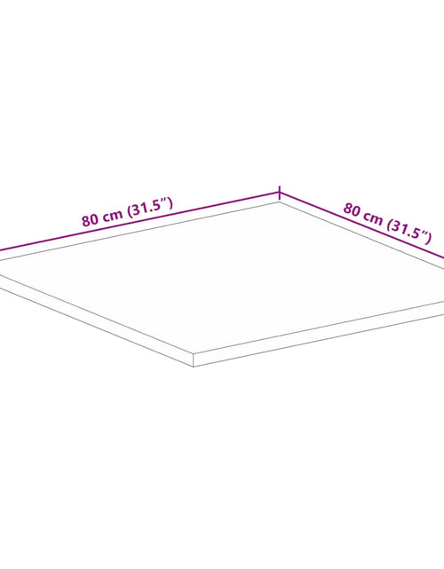 Загрузите изображение в средство просмотра галереи, Blat de masă pătrat, 80x80x2,5 cm, lemn masiv de mango
