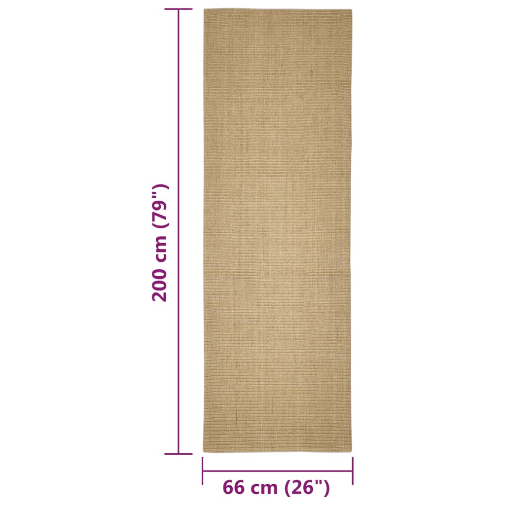 Covor din sisal pentru ansamblu de zgâriat, 66x200 cm