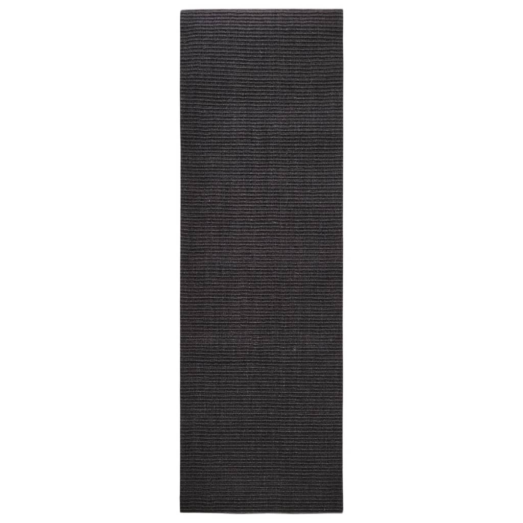 Covor din sisal pentru ansamblu de zgâriat, negru, 80x250 cm