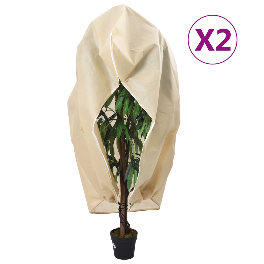 Huse de plante din fleece cu fermoar 2 buc. 70 g/m² 3,93x3,5 m