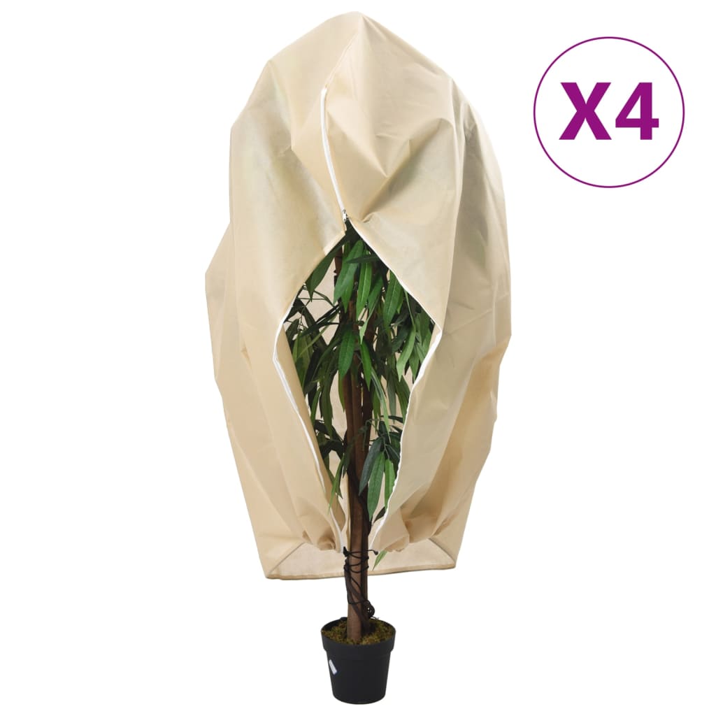 Protecții fleece pentru plante, fermoar, 4 buc 70 g/m² 2,36x2 m