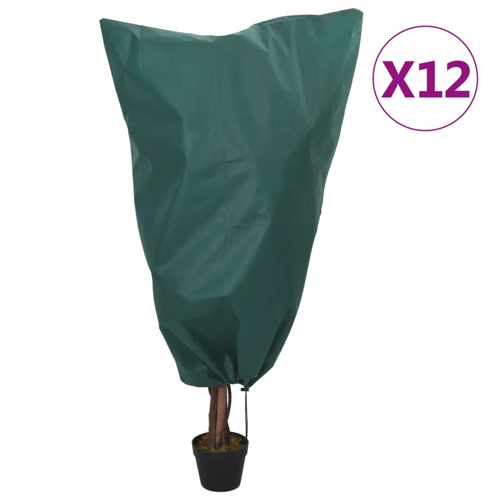 Protecții fleece pentru plante, cu șnur, 12 buc 70 g/m² 0,8x1 m