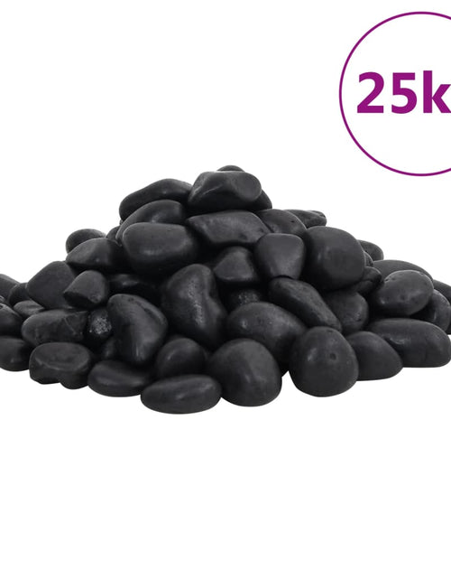 Încărcați imaginea în vizualizatorul Galerie, Pietricele lustruite, 25 kg, negru, 2-5 cm
