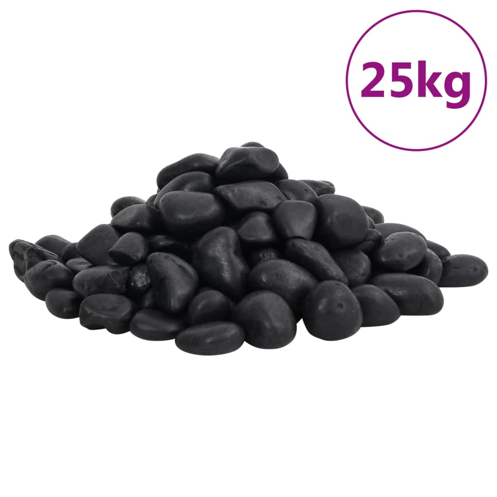 Pietricele lustruite, 25 kg, negru, 2-5 cm