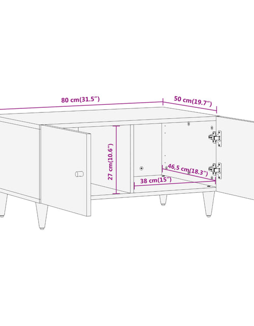 Загрузите изображение в средство просмотра галереи, Măsuță de cafea, 80x50x40 cm, lemn masiv de mango
