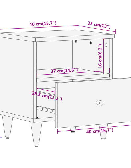Загрузите изображение в средство просмотра галереи, Noptieră, 40x33x46 cm, lemn masiv de mango
