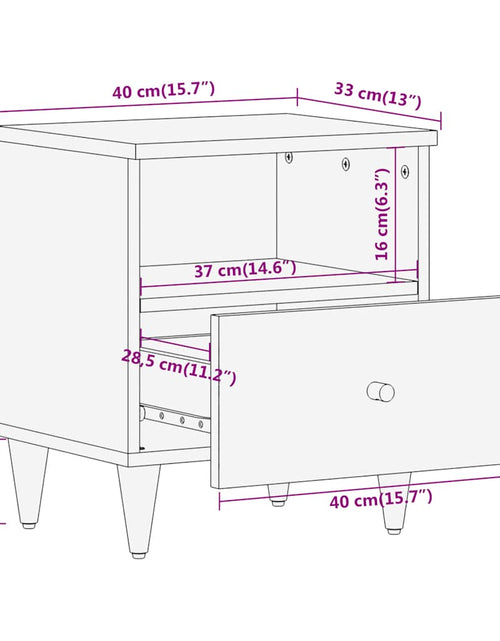 Загрузите изображение в средство просмотра галереи, Noptiere, 2 buc., 40x33x46 cm, lemn masiv de acacia
