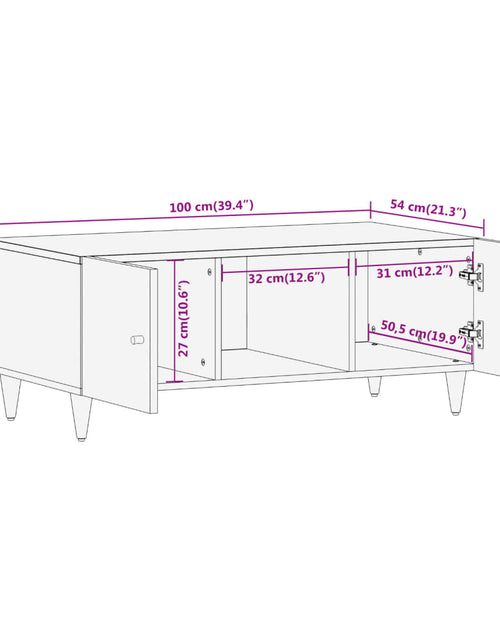 Загрузите изображение в средство просмотра галереи, Măsuță de cafea, 100x54x40 cm, lemn masiv de mango
