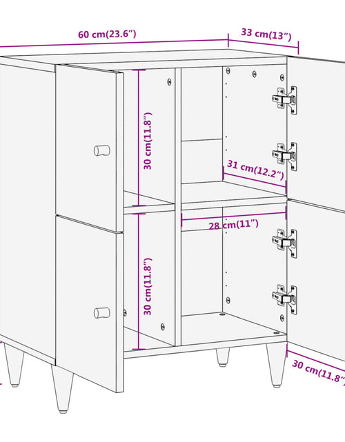 Загрузите изображение в средство просмотра галереи, Dulap lateral, 60x33x75 cm, lemn masiv de mango
