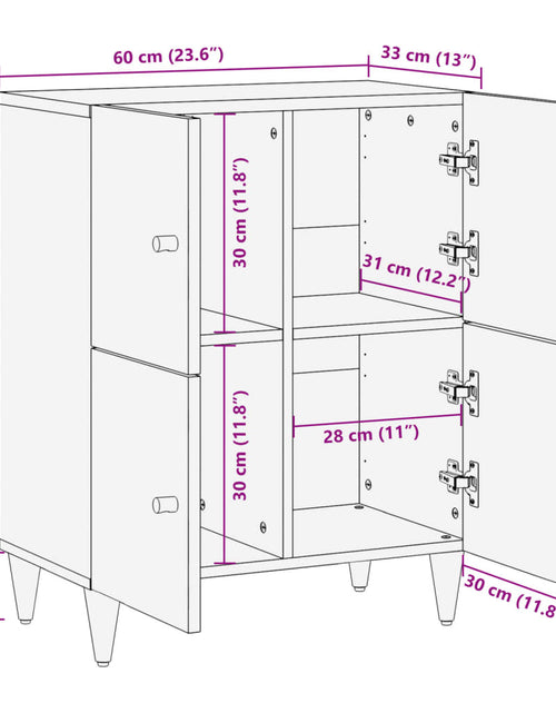 Загрузите изображение в средство просмотра галереи, Dulap lateral, 60x33x75 cm, lemn masiv de mango
