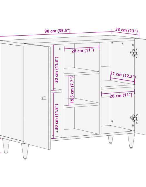 Încărcați imaginea în vizualizatorul Galerie, Dulap lateral, 90x33x75 cm, lemn masiv de mango
