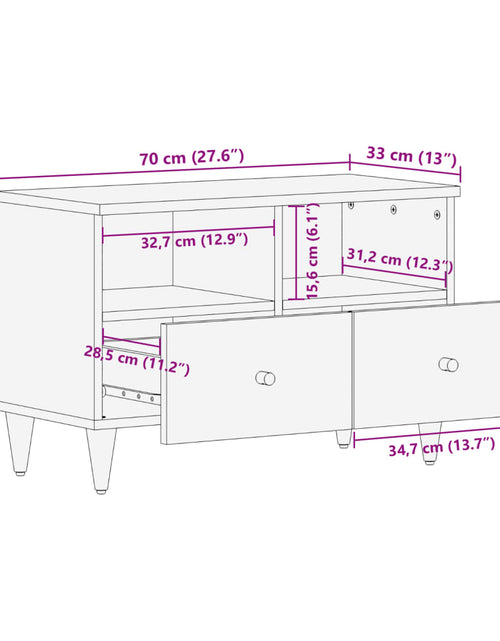 Загрузите изображение в средство просмотра галереи, Comodă TV, 70x33x46 cm, lemn masiv de mango
