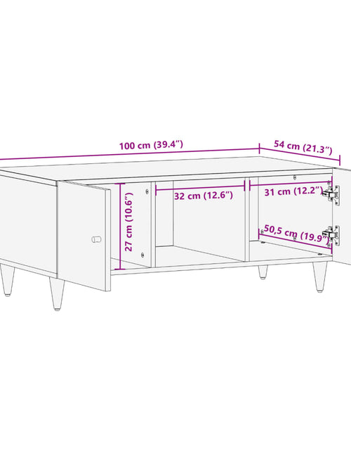 Загрузите изображение в средство просмотра галереи, Măsuță de cafea, 100x54x40 cm, lemn masiv de mango
