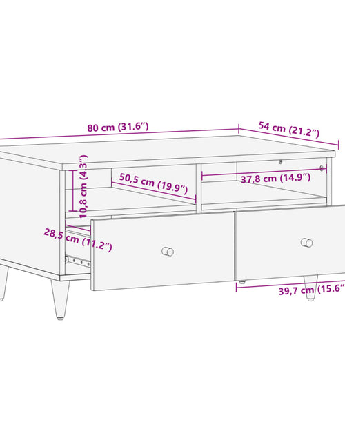 Загрузите изображение в средство просмотра галереи, Măsuță de cafea, 80x54x40 cm, lemn masiv de mango
