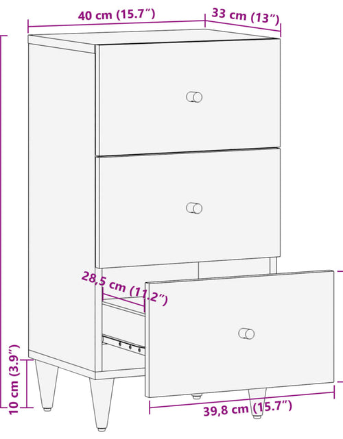 Încărcați imaginea în vizualizatorul Galerie, Dulap lateral, 40x33x75 cm, lemn masiv de mango
