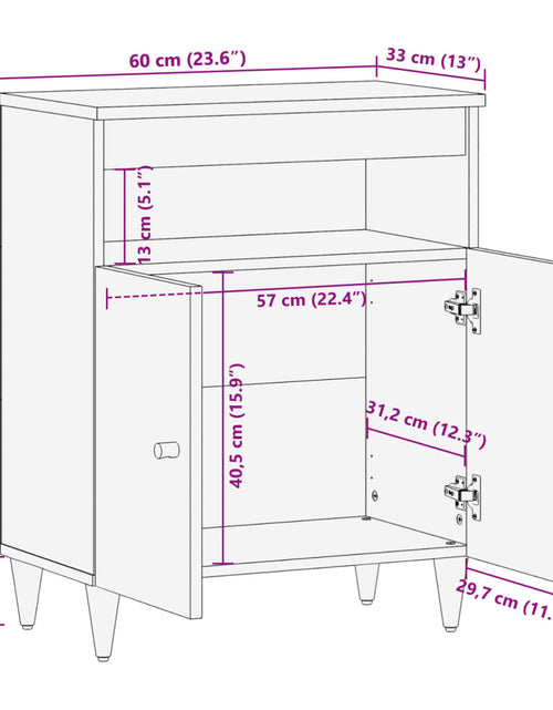 Încărcați imaginea în vizualizatorul Galerie, Dulap lateral, 60x33x75 cm, lemn masiv de mango
