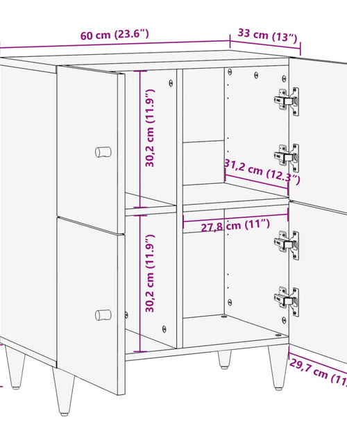 Încărcați imaginea în vizualizatorul Galerie, Dulap lateral, 60x33x75 cm, lemn masiv de mango
