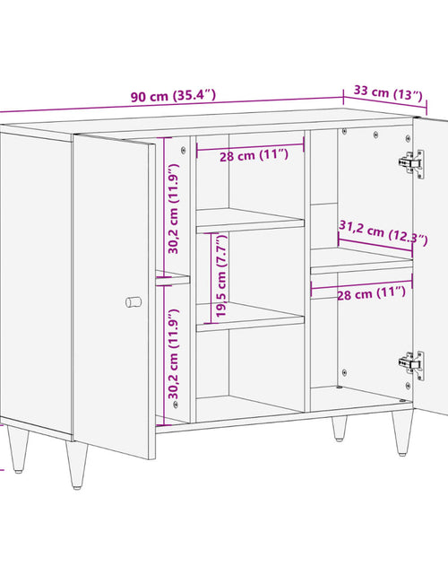 Încărcați imaginea în vizualizatorul Galerie, Dulap lateral, 90x33x75 cm, lemn masiv de mango
