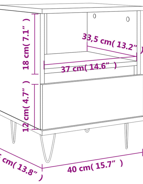 Încărcați imaginea în vizualizatorul Galerie, Noptieră, stejar sonoma, 40x35x50 cm, lemn compozit
