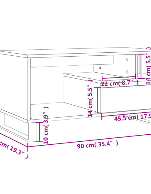 Загрузите изображение в средство просмотра галереи, Măsuță de cafea, gri beton, 90x49x45 cm, lemn prelucrat
