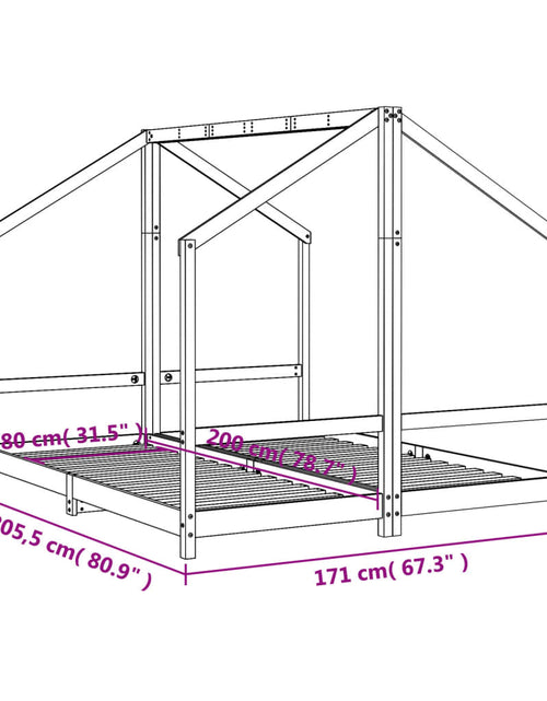 Încărcați imaginea în vizualizatorul Galerie, Cadru de pat pentru copii, alb, 2x(80x200)cm, lemn masiv de pin
