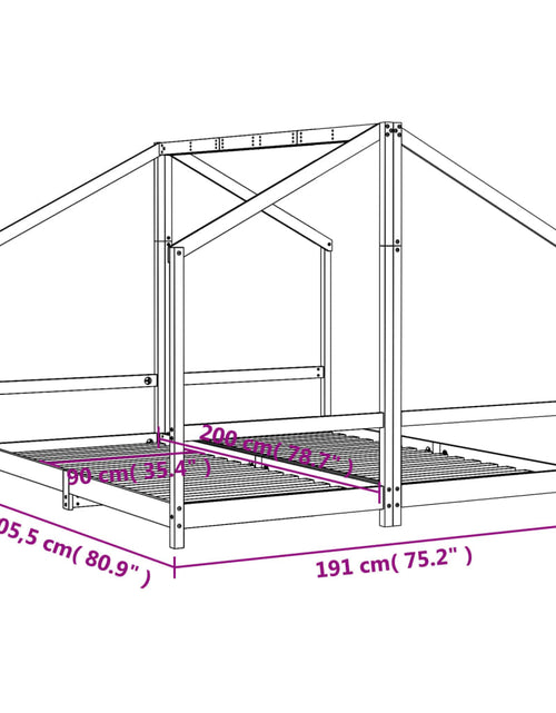 Încărcați imaginea în vizualizatorul Galerie, Cadru de pat pentru copii, alb, 2x(90x200)cm, lemn masiv de pin
