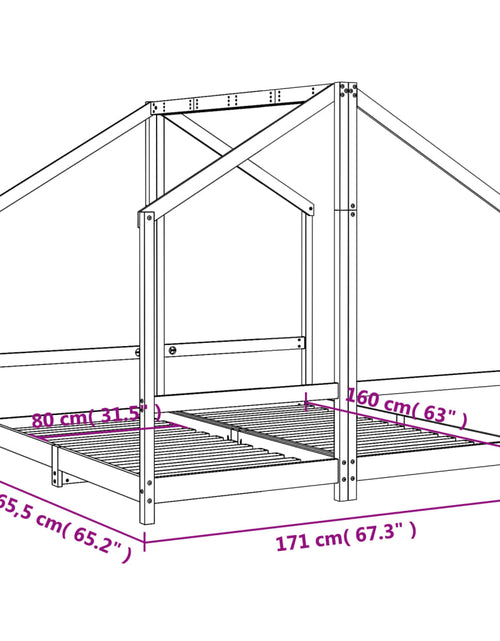 Încărcați imaginea în vizualizatorul Galerie, Cadru de pat pentru copii, 2x(80x160) cm, lemn masiv de pin
