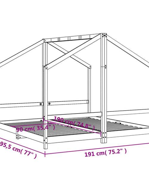 Загрузите изображение в средство просмотра галереи, Cadru de pat pentru copii, 2x(90x190) cm, lemn masiv de pin

