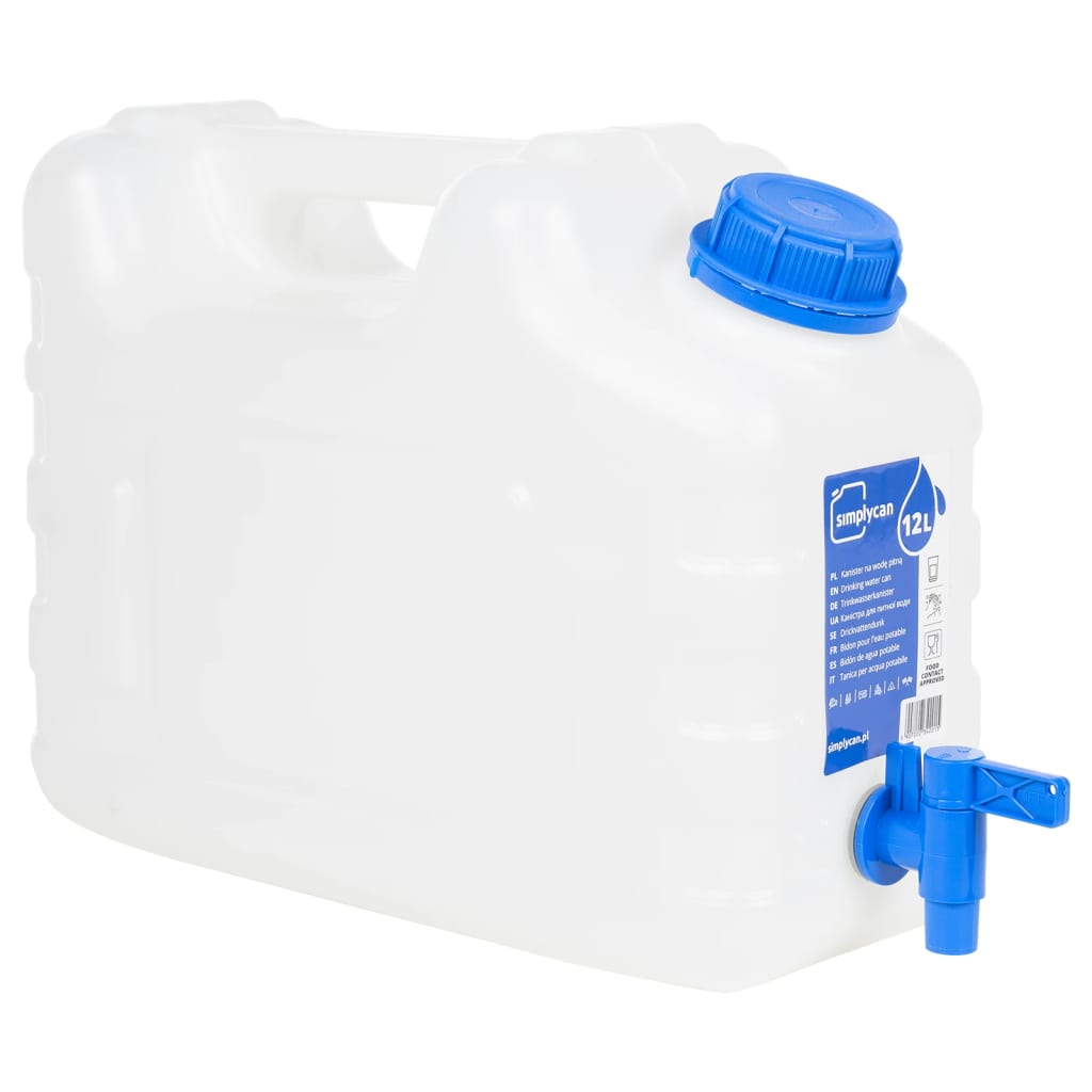 Recipient de apă cu robinet, transparent, 10 L, plastic