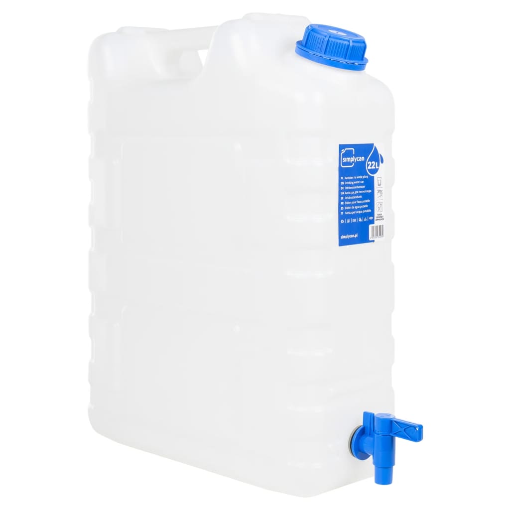 Recipient de apă cu robinet, transparent, 20 L, plastic