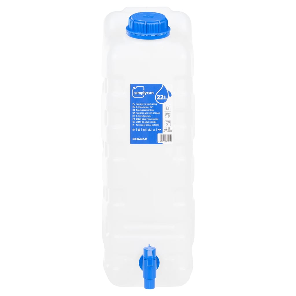 Recipient de apă cu robinet, transparent, 20 L, plastic