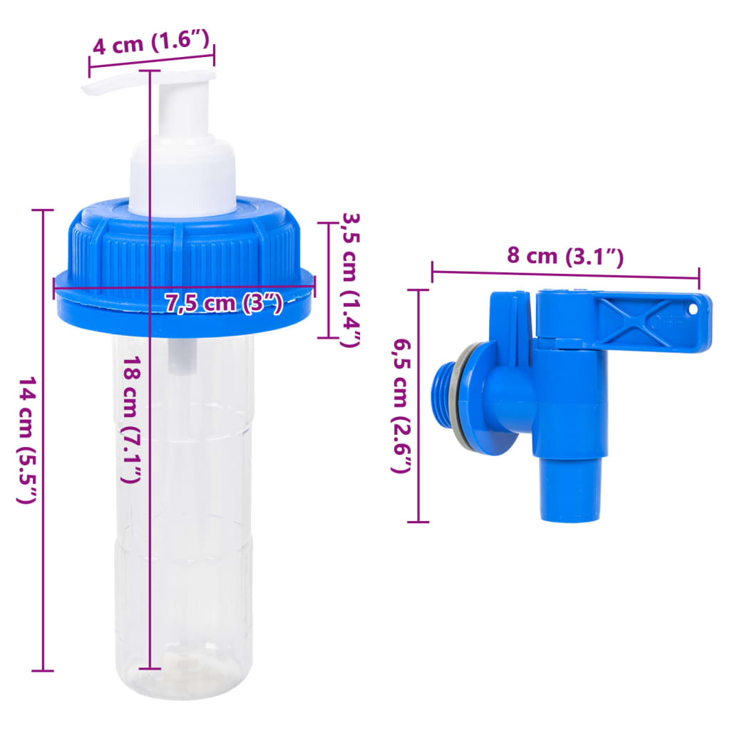 Recipient de apă cu robinet și dozator de săpun, 15 L, plastic