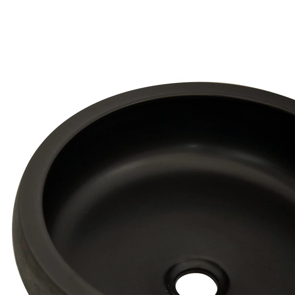 Lavoar de blat, negru și maro, rotund, Φ41x14 cm, ceramică