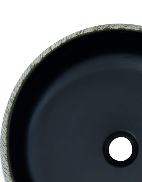 Încărcați imaginea în vizualizatorul Galerie, Lavoar de blat, negru și gri, rotund, Φ41x14 cm, ceramică
