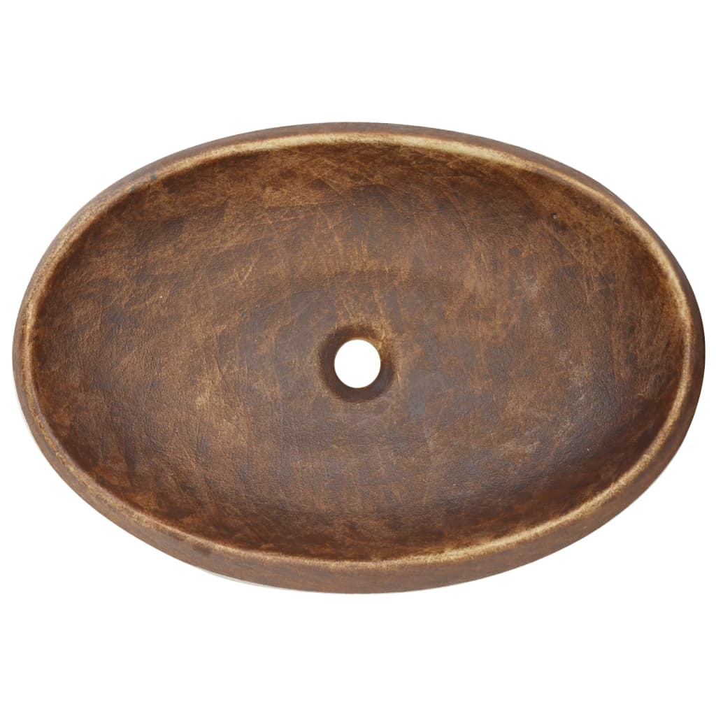 Lavoar de blat, maro, 59x40x15 cm, ceramică, oval