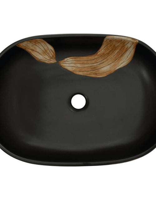 Încărcați imaginea în vizualizatorul Galerie, Lavoar de blat, negru, 59x40x14 cm, ceramică, oval
