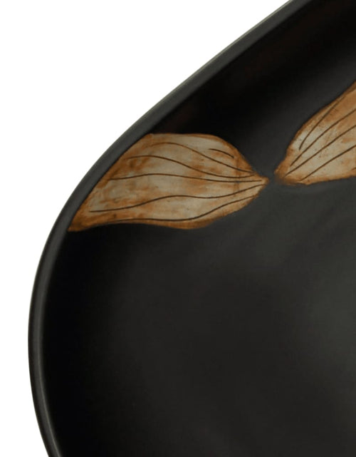 Încărcați imaginea în vizualizatorul Galerie, Lavoar de blat, negru, 59x40x14 cm, ceramică, oval
