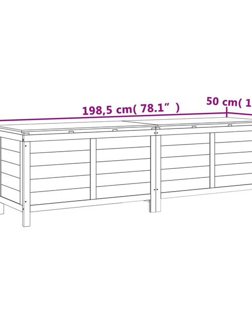 Încărcați imaginea în vizualizatorul Galerie, Ladă de depozitare de grădină 198,5x50x56,5 cm lemn masiv brad
