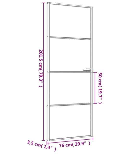Загрузите изображение в средство просмотра галереи, Ușă de interior negru 76x201,5 cm sticlă securiz./aluminiu slim
