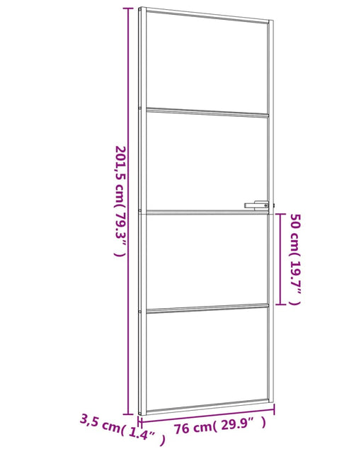 Загрузите изображение в средство просмотра галереи, Ușă de interior negru 76x201,5 cm sticlă securiz./aluminiu slim
