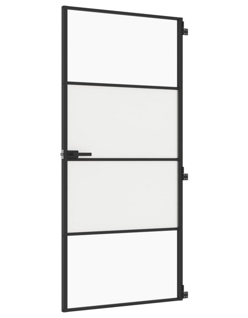 Încărcați imaginea în vizualizatorul Galerie, Ușă de interior negru 93x201,5 cm sticlă securiz./aluminiu slim
