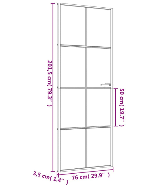 Загрузите изображение в средство просмотра галереи, Ușă de interior negru 76x201,5 cm sticlă securiz./aluminiu slim
