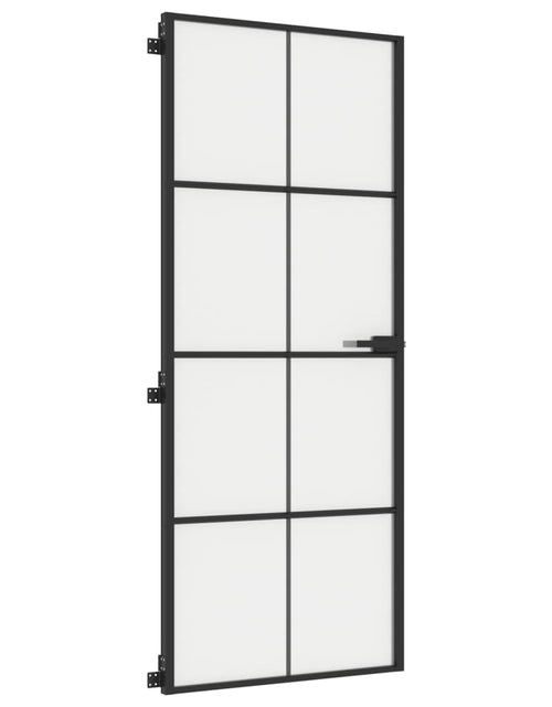 Încărcați imaginea în vizualizatorul Galerie, Ușă de interior negru 83x201,5 cm sticlă securiz./aluminiu slim
