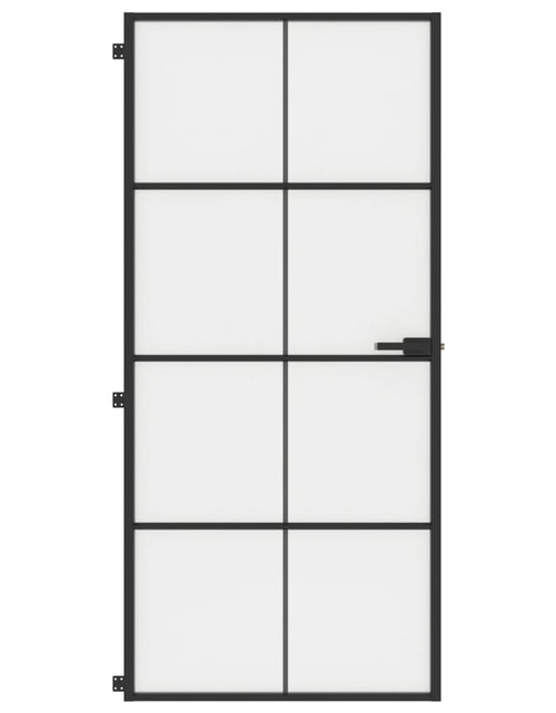 Încărcați imaginea în vizualizatorul Galerie, Ușă de interior negru 93x201,5 cm sticlă securiz./aluminiu slim
