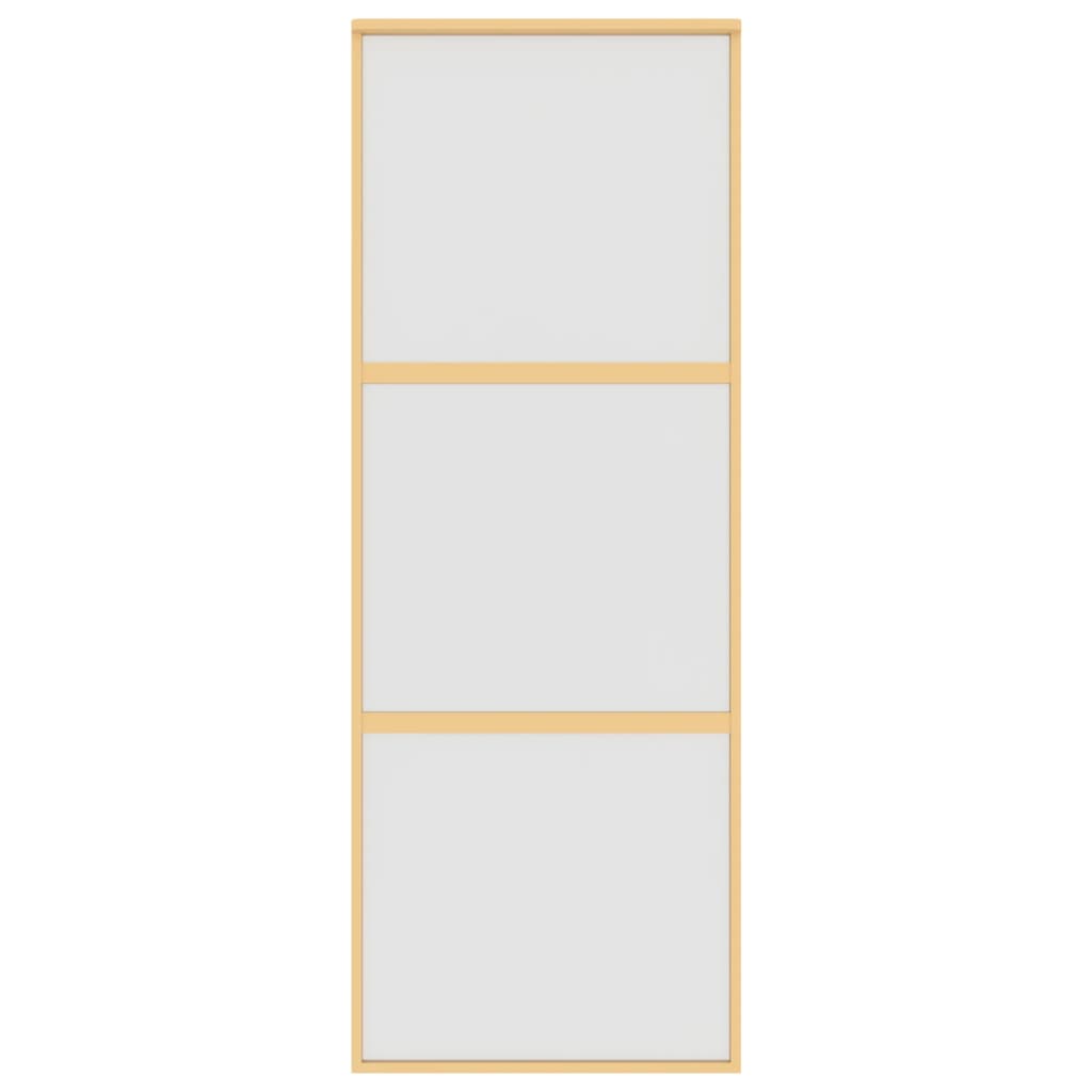 Ușă glisantă, auriu, 76x205 cm, sticlă ESG mată și aluminiu