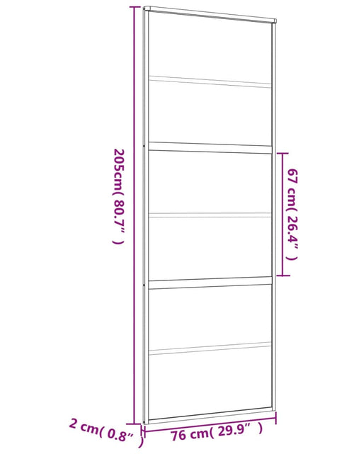 Încărcați imaginea în vizualizatorul Galerie, Ușă glisantă auriu 76x205 cm sticlă ESG transparentă/aluminiu
