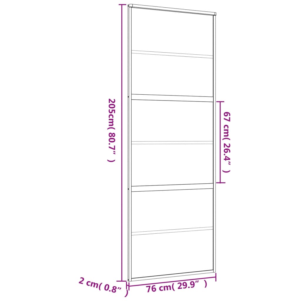 Ușă glisantă auriu 76x205 cm sticlă ESG transparentă/aluminiu